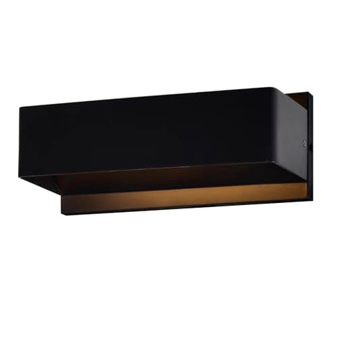 Lilliana 12in Modern Black Wall Sconce, Integrated LED Wall Light Fixture – Bathroom, Bedroom, or Hallway Lighting
