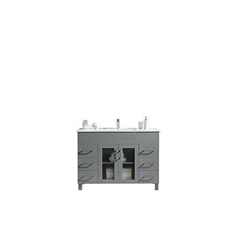 Laviva Nova 48 - Grey Cabinet Ceramic Basin Countertop