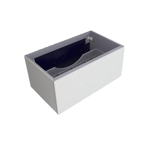 Oakestry Modern Thirty Inch Nautical Blue Bathroom Vanity Base Cabinet Featuring Smooth Glide Out Storage Compartment