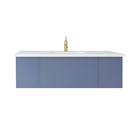 Laviva Vitri 54 - Nautical Blue Cabinet Matte White Viva Stone Solid Surface Countertop