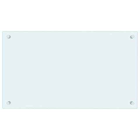 vidaXL Kitchen Backsplash, Kitchen Wall Tile Panel, Kitchen Sink Splash Guard for Wall Protector, Home Wall Decor, White Tempered Glass