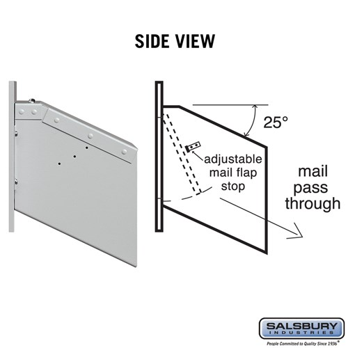 Salsbury Industries Door Mail Drop Slot, Aluminum