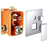 Kube ASV143 Aqua Piazza by KubeBath 3-Way Rough-In Valve With Cover Plate, Handle and Diverter