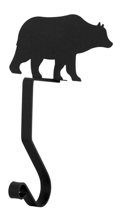Village Wrought Iron 9 Inch Bear Christmas Stocking Hanger Fireplace Mantel Hook