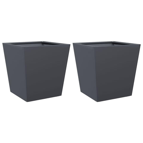 vidaXL Garden Planter Set of 2 Anthracite Cold-Rolled Steel