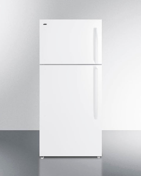 Summit 30 inch wide Top Freezer Refrigerator with Icemaker Door Storage Crisper Drawers Frost Free Operation- CTR18WIM (LHD White)