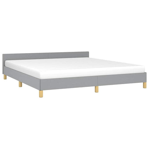 vidaXL Fabric Bed Frame Platform Bed, Scandinavian Style/Slats Support/No Box Spring Needed/Without Mattress/Easy Assembly, Light Grey California King Bed