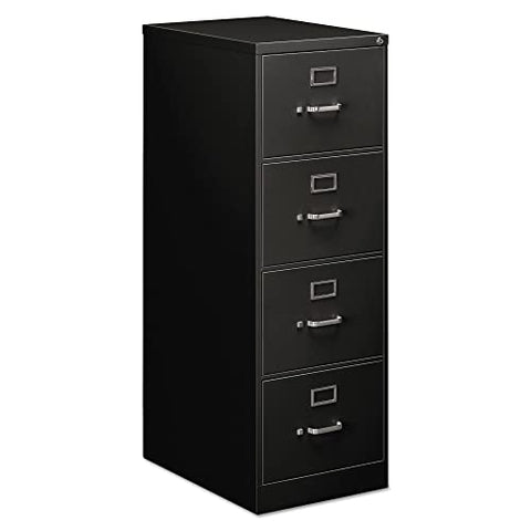 Economy Vertical File 4 Legal-Size File Drawers Black 18 inch x 25 inch x 52 inch
