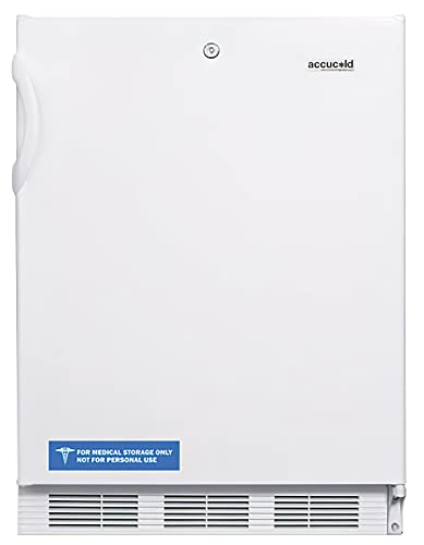 Accucold CT66LWADA General Purpose Medical 24" Wide Refrigerator-Freezer, ADA Compliant, Factory Installed Lock, 5.1 cu.ft Capacity, Adjustable Thermostat, Cycle Defrost, Interior Light