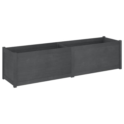 vidaXL Large Garden Planter Rectangular Outdoor Solid Pinewood 78.7"x19.7"x19.7" - Durable & Weather-Resistant Gray Flower Box. Ideal for Flowers & Plants.