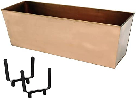 Oakestry C09C-K4 Handrail Copper Kit, 2 x 4 Window Flower Box with Railing Brackets, Small