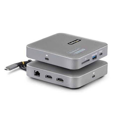 StarTech.com 7-in-1 USB C DisplayLink Dual Monitor Docking Station, 4K 60Hz HDMI Dock for MacBook M1 M2 M3 M4 & Windows, USB 10Gbps Hub, Gigabit Ethernet, SD, 100W PD, 22in (56cm) Cable