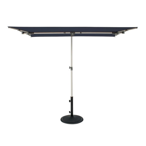SimplyShade Capri Polyester Rectangle Balcony Umbrella in Platinum/Navy