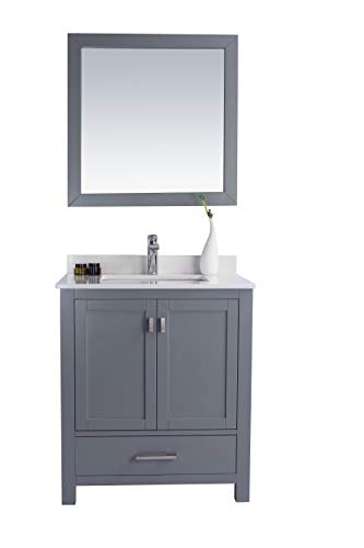 Wilson 30, Grey Cabinet White Quartz COUNTERTOP