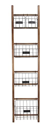 Nevin Wooden 5 Basket Storage Ladder