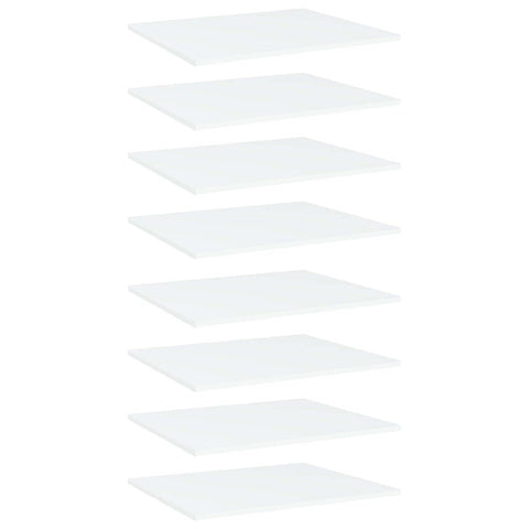 vidaXL Modern White Bookshelf Boards, 8 Pcs 23.6"X19.7"X0.6", Versatile Use, Quality Engineered Wood Material, Easy to Clean