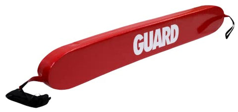 Kemp USA 50-Inch Red Rescue Tube - Durable Survival Kit & Lifeguard Accessories with White 'Guard' Logo - Throwable Flotation Device for Pools and Open Water