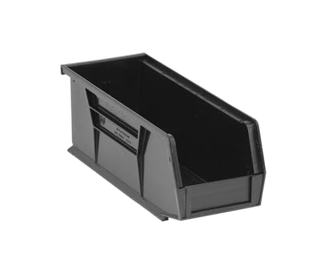 Quantum Storage Systems QUS224BK Ultra Stack & Hang Heavy Duty Part Organizer Black Bins 11" L x 5" W x 4" H 12 Pack