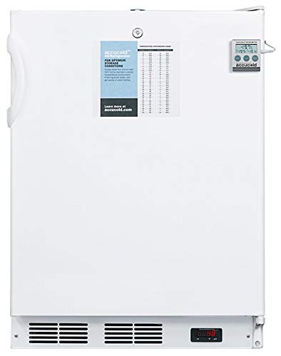 Accucold FF7LWBIPLUS2ADA 24-Inch Wide Built-In All-Refrigerator - White; ADA Compliant; NIST Calibrated Temperature Display; Commercially Approved; RHD (Right-Hand Door Swing); CARB Compliant