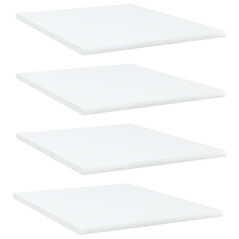 vidaXL White Bookshelf Boards, 4 Pcs Set, Perfectly Sized at 15.7"x19.7"x0.6" - Durable Engineered Wood - Ideal for Additional Storage or Replacement Panels