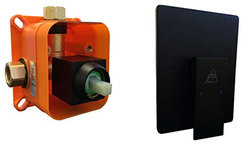 1-Way Rough-In Valve With Cover Plate, Handle and Diverter - Matte Black Finish