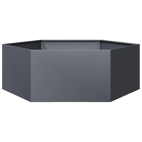 vidaXL Garden Planter Anthracite Hexagon 54,3" x47,2 x17,7 Steel, Planter, Outdoor Planter, Flower Box, Flower Planter, Patio Planter