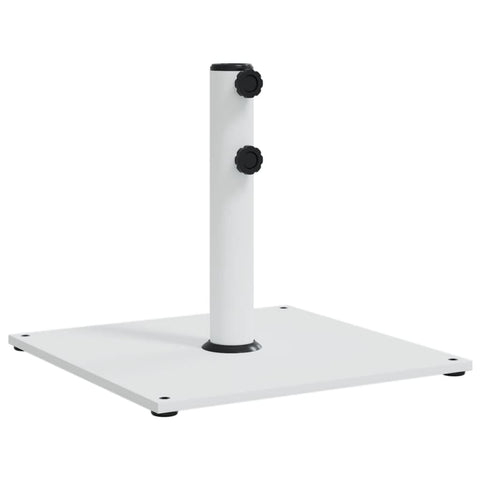 vidaXL Parasol Base for Ø1.3/1.5"/1.9" Poles 37.5 lb Square White Steel Umbrella Stand with Multiple Pole Adapters, Adjustable Feet - for Garden, Patio, Deck