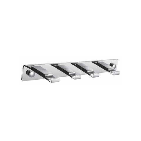 Oakestry Aqua Piazza Wall Mounted Robe Hook with 4 Hooks Durable Stainless Steel Bathroom Accessory Rust Resistant Polished Modern Finish for Home Hotel Spa Guest Room Storage
