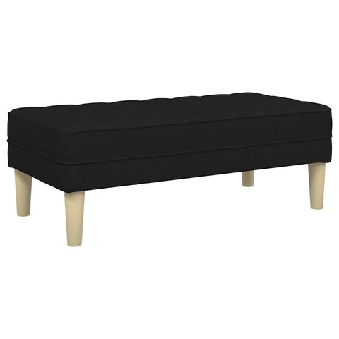 vidaXL Bench with Cushion Black 44.49 x 22.44 x 15.35 in Fabric, Chic Living Room Ottoman, Sturdy Seat, Stylish Bench, Rectangular Shape, Cozy Indoor Furniture, Sleek Design