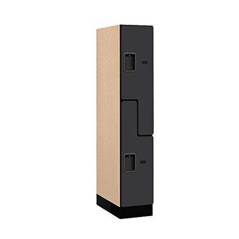 Salsbury Industries Double Tier 'S' Style Designer Wood Locker, Black, 5' 1" x 21"