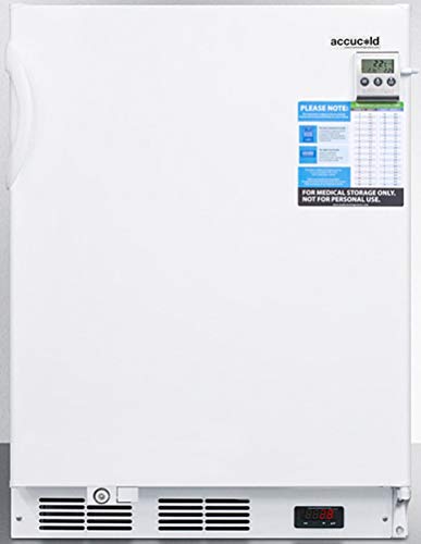 Summit Appliance FF7LWCSS Accucold 24" Wide Built-In All-Refrigerator, 5.5 cu.ft Capacity, Front-mounted Lock, Automatic Defrost, Adjustable Thermostat, Hidden Evaporator, Adjustable Shelves