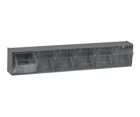 Quantum Storage Systems QTB306WT 6 Drawers Tip Out Cabinet Part Organizer White 5" H x 24" W x 4" D