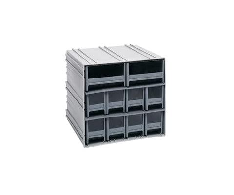 Quantum QIC-8224GY Interlocking Storage Cabinets, 11-3/8"D x 11-3/4"W x 11" H, Polysteryne, Gray