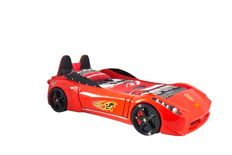 TT Red Twin Car Bed Remote Control LED Lights Premium Rear Seat