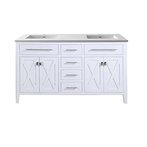 Wimbledon, 60, WHT Cabinet Matte WHT Viva Stone Surface COUNTERTOP