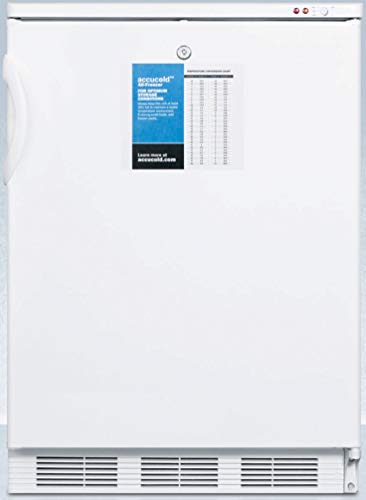 VT65MLSSHHADA 24" Medically Approved ADA Compliant Upright Freezer with 3.5 cu. ft. Capacity White Cabinet Factory Installed Lock and Three Removable Storage Baskets in Stainless Steel