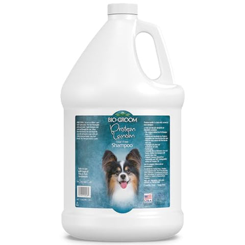 Bio-Groom Protein Lanolin Dog Shampoo - Tear-Free Pet Shampoo, Dog Bathing Supplies, Puppy Wash, Cat & Dog Grooming Supplies, Cruelty-Free, Made in USA, Tearless Dog Products - 1 Gallon