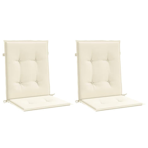 vidaXL Comfortable Oxford Fabric Garden Lowback Chair Cushions in Cream - 39.4"x19.7"x1.2"