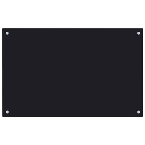 vidaXL Kitchen Backsplash - Heat and Scratch-Resistant Tempered Glass Wall Protector - Black, 31.5"x19.7" - Includes Mounting Materials