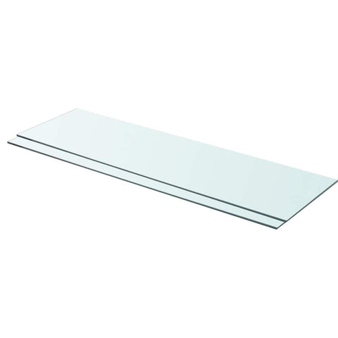vidaXL - Tempered Glass Wall Shelf/Floating Display Shelf - Pack of 2-35.4"x9.8" - Holds 33.1 lb - Clear Glass - Modern Wall Mounted Shelving for Home or Shop