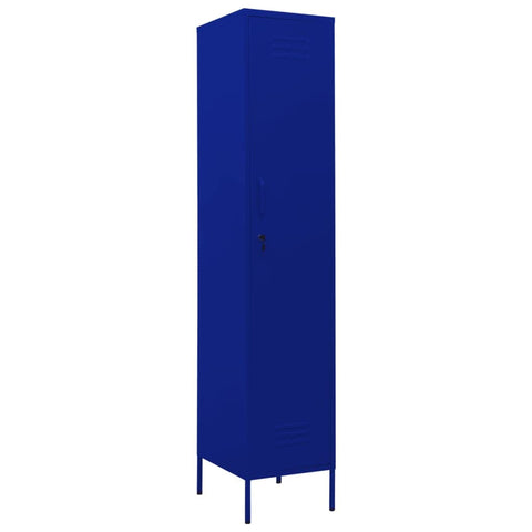 vidaXL Modern Design Steel Locker Cabinet in Navy Blue with 4 Adjustable Shelves, Locks and Levelers - Durable, Easy to Clean Storage Solution