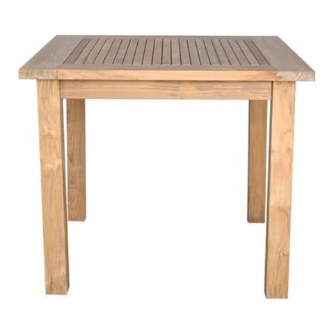 Oakestry Bahama 35-Inch Square Outdoor Table with Small Slats Solid Teak Wood Patio Table Weather-Resistant, Compact Design for Balcony, Garden, or Backyard Seating