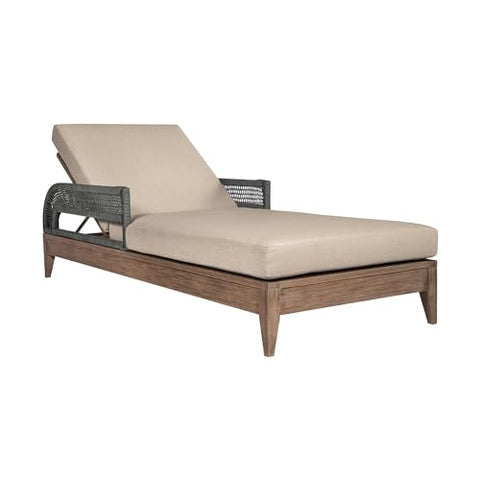 Armen Living Orbit Modern Outdoor Patio Chaise Lounge Chair, Taupe