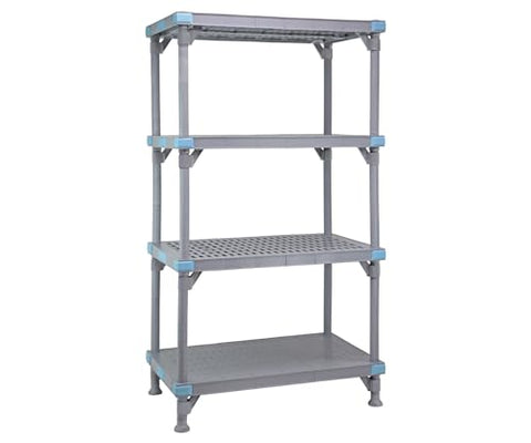 QUANTUM STORAGE SYSTEMS QP212462V3S1 Millenia Adjustable Solid Vented Shelves Plastic 4 Shelves 62" H x 24" W x 21" D