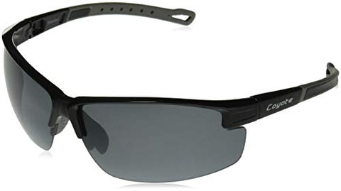 Coyote Eyewear Performance Polarized Sunglasses, Black Frame, Gray/Silver Lens