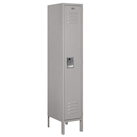 Salsbury Industries 61155GY-U Single Tier 12-Inch Wide 5-Feet High 15-Inch Deep Unassembled Standard Metal Locker, Gray