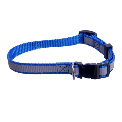 Percell Pet System Co., Ltd Adj Reflective Stripe Collar 5/8x10-16 Color: Blue