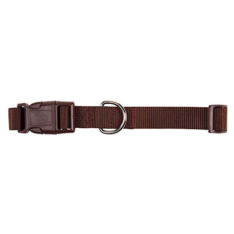 Zack & Zoey ?" Wide Nylon Dog Collar, Fits Necks 10" to 16", Chocolate Brown
