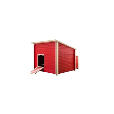 New Age Pet ECOFLEX Fontana Jumbo Chicken Coop, Urban Barn for 4 to 6 Chickens, Easy Assembly, Eco Friendly & Durable, Red