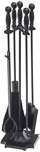 Oakestry Carlisle Fireplace Tool Set, All Black